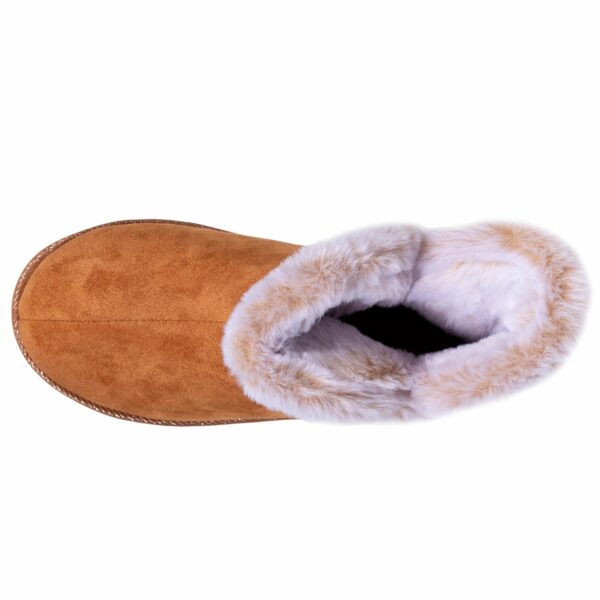 Isotoner - Chaussons bottillons Femme suédine Camel
