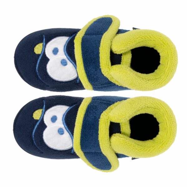 Isotoner - Chaussons bottillons scratch Bébé Marine monstre jaune