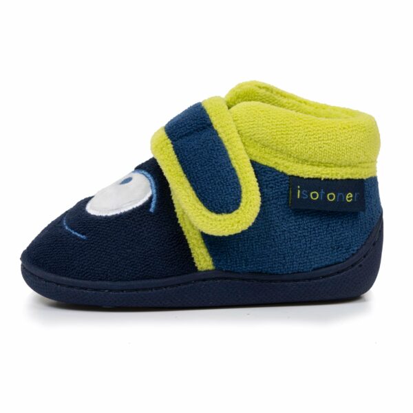 Isotoner - Chaussons bottillons scratch Bébé Marine monstre jaune – Image 2