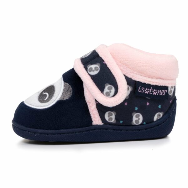 Isotoner - Chaussons bottillons scratch Bébé Marine panda – Image 2