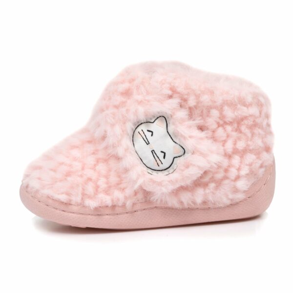Isotoner - Chaussons bottillons scratch Bébé Rose chat – Image 2