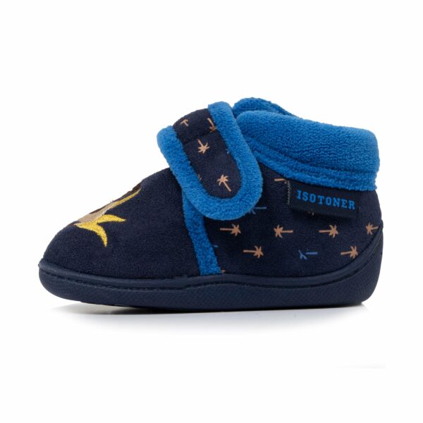 Isotoner - Chaussons bottillons velcro Enfant Marine Lion – Image 2