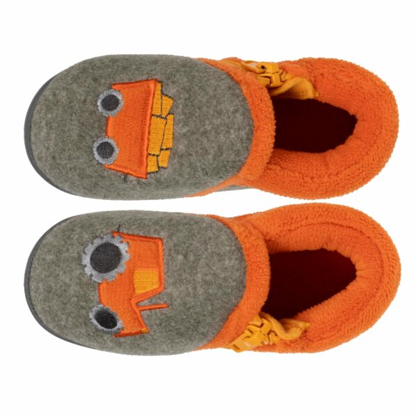 Isotoner - Chaussons bottillons zip Bébé tracteur Kaki chiné