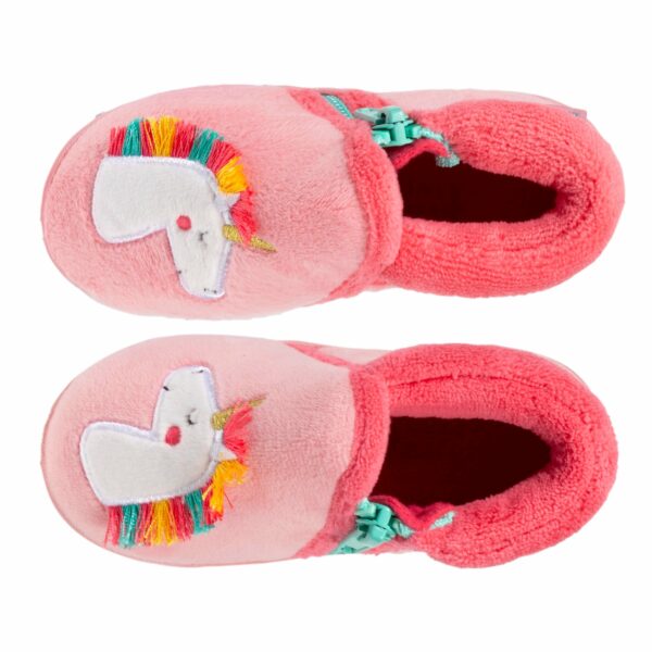 Isotoner - Chaussons bottillons zip Bébé Licorne rose
