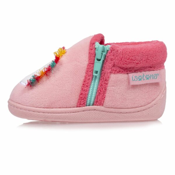 Isotoner - Chaussons bottillons zip Bébé Licorne rose – Image 2