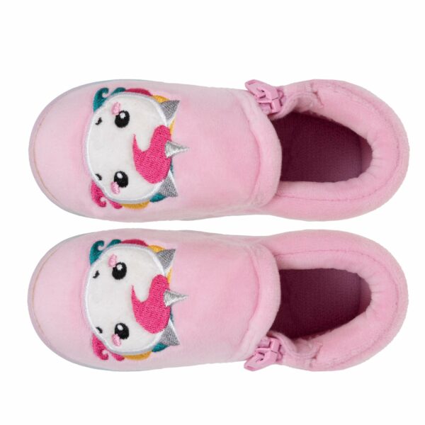 Isotoner - Chaussons bottillons zip Bébé Rose licorne