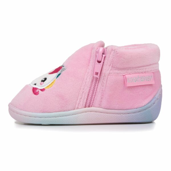 Isotoner - Chaussons bottillons zip Bébé Rose licorne – Image 2