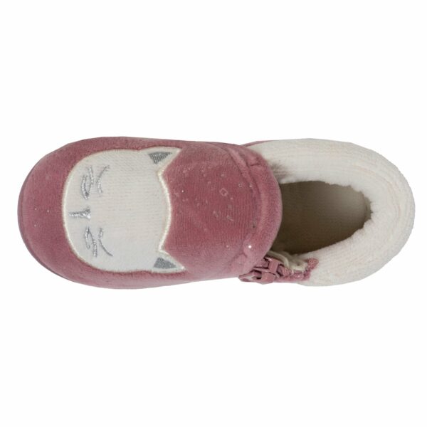 Isotoner - Chaussons bottillons zip Enfant Rose Chat
