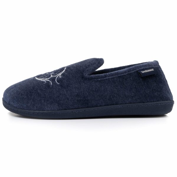 Isotoner - Chaussons charentaises Femme Marine brodé – Image 2