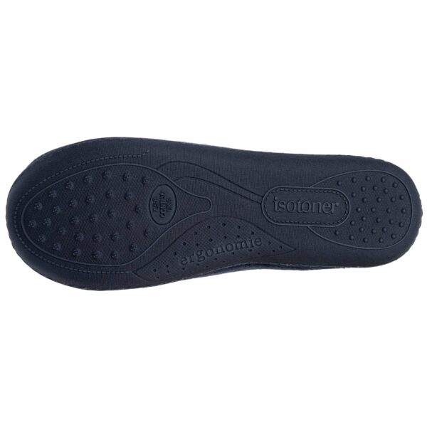 Isotoner - Chaussons charentaises Femme Marine brodé – Image 3