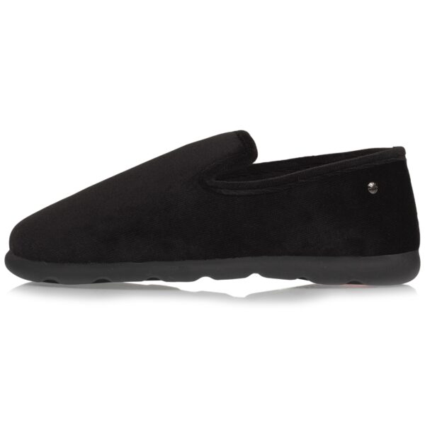 Isotoner - Chaussons charentaises Homme velours Noir – Image 2