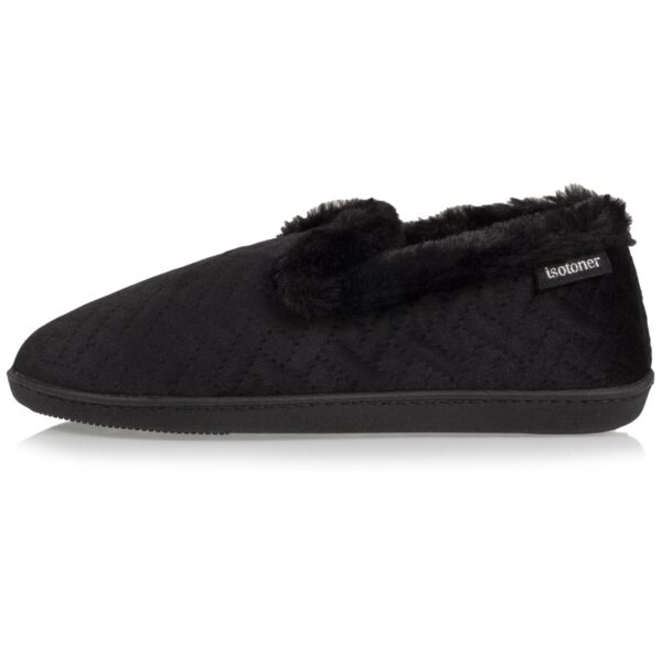 Isotoner - Chaussons charentaises recyclées Femme Noir – Image 2