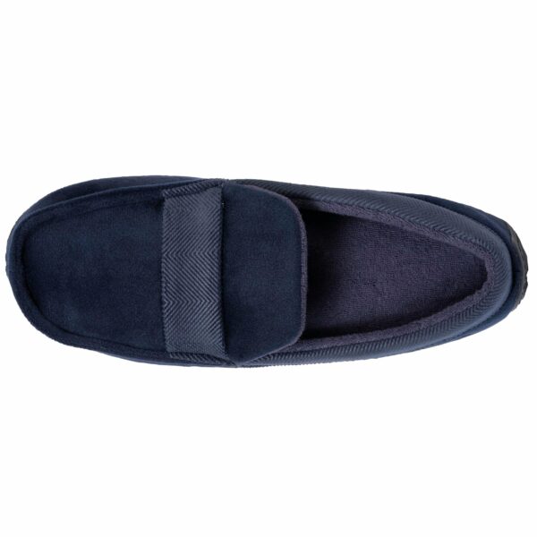 Isotoner - Chaussons mocassins Homme Marine chevrons – Image 2