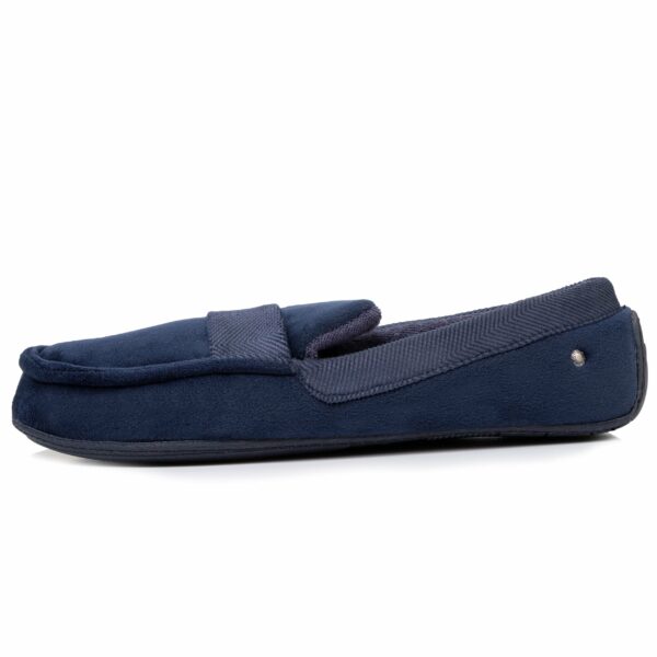 Isotoner - Chaussons mocassins Homme Marine chevrons – Image 3