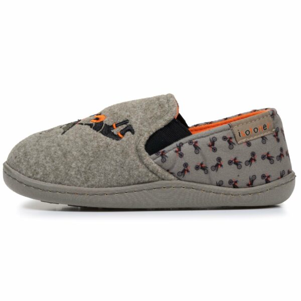 Isotoner - Chaussons mocassins Enfant moto Kaki chiné – Image 2