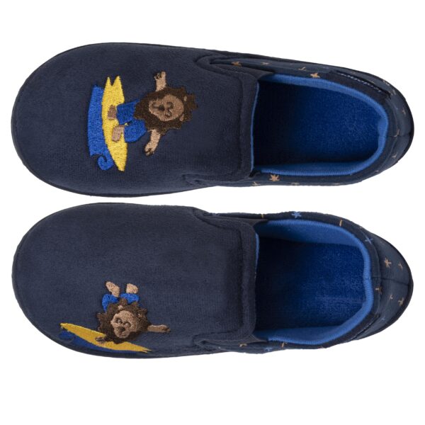 Isotoner - Chaussons mocassins Enfant Marine Lion