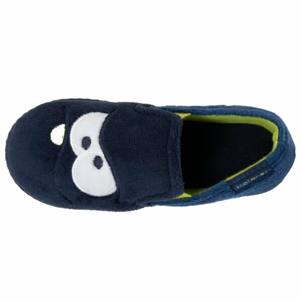 Isotoner - Chaussons mocassins Enfant Marine monstre jaune
