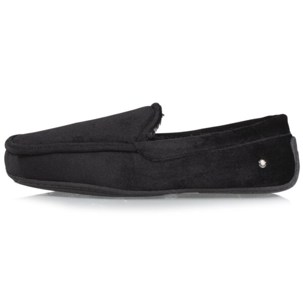 Isotoner - Chaussons mocassins Homme Velours Noir – Image 2