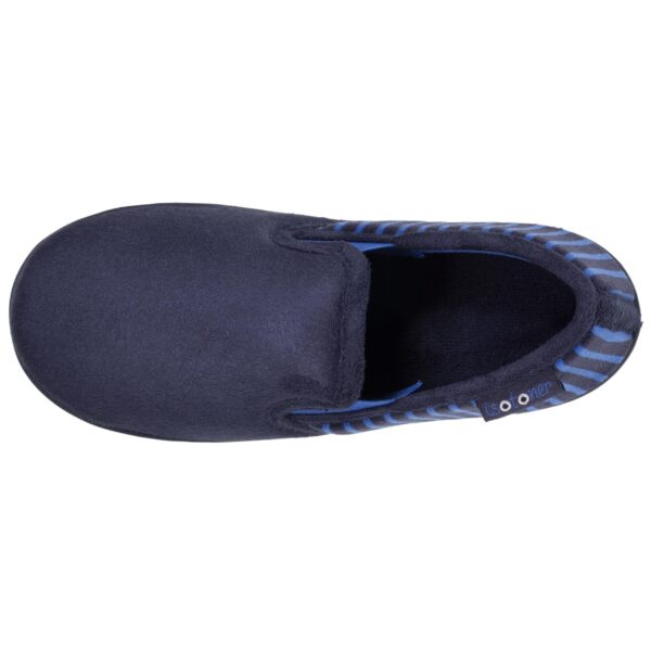 Isotoner - Chaussons mocassins Junior rayés Marine