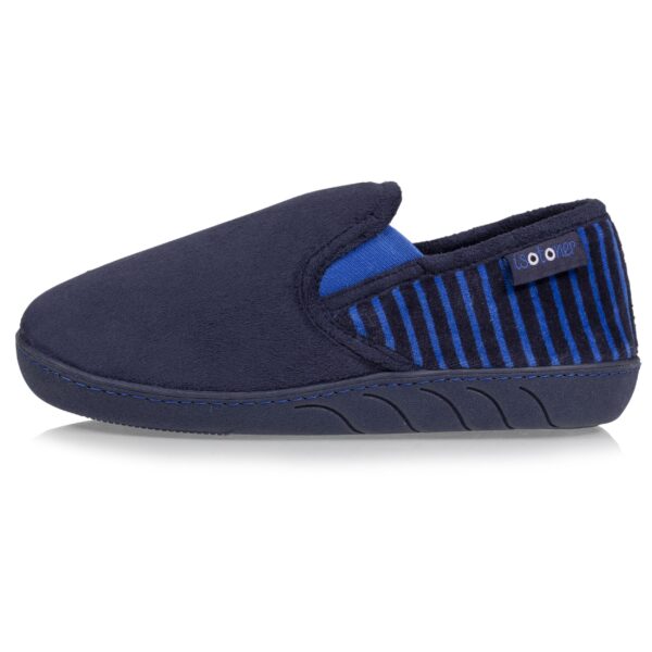 Isotoner - Chaussons mocassins Junior rayés Marine – Image 2