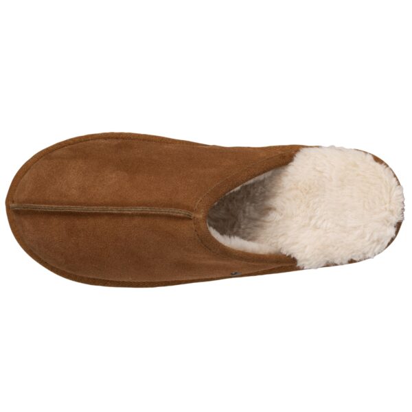 Isotoner - Chaussons mules Homme Cuir Camel – Image 2