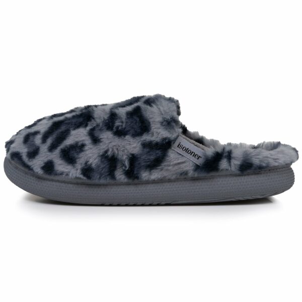 Isotoner - Chaussons mules Femme BLOUP Léopard gris – Image 2