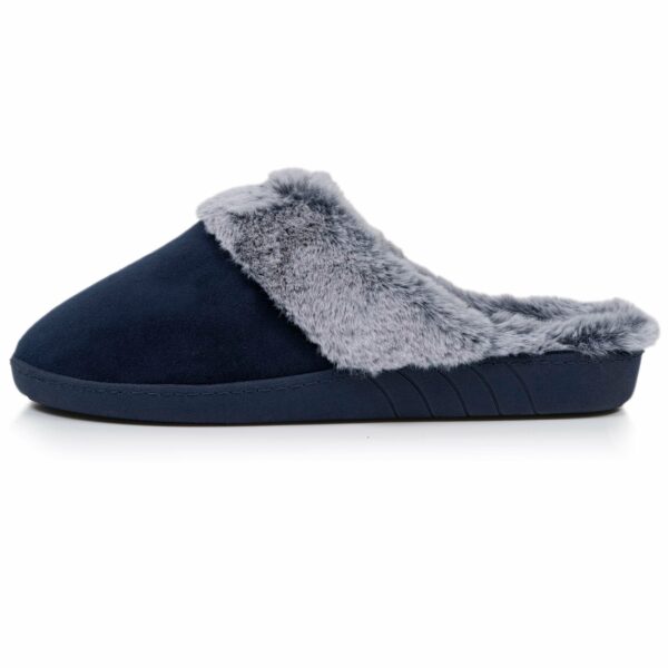 Isotoner - Chaussons mules Femme Bord fourré Marine – Image 3