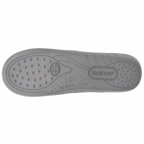 Isotoner - Chaussons mules Femme Gris chiné feutrine – Image 3