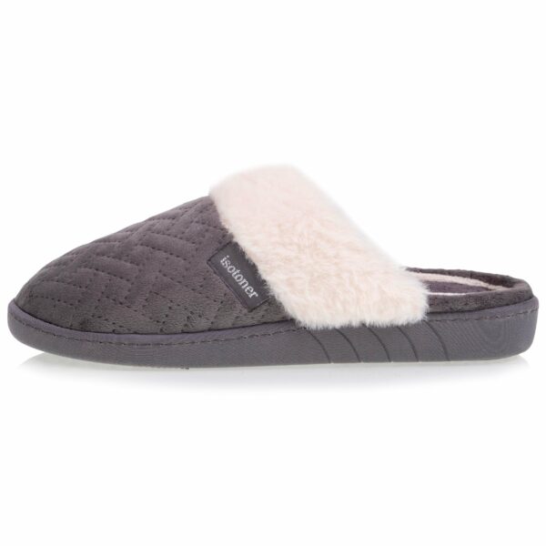 Isotoner - Chaussons mules Femme Gris matelassé – Image 2