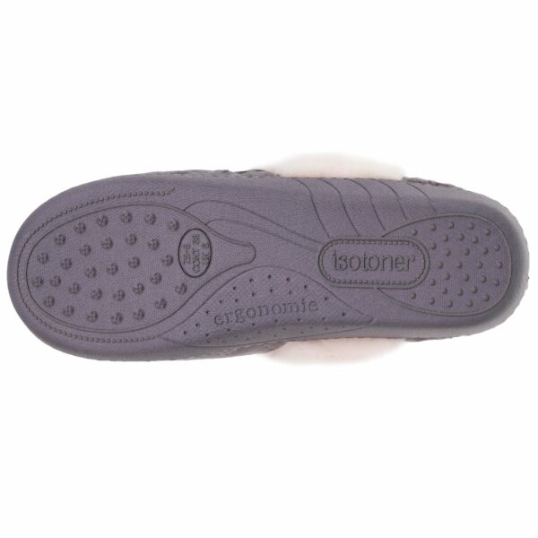 Isotoner - Chaussons mules Femme Gris matelassé – Image 3