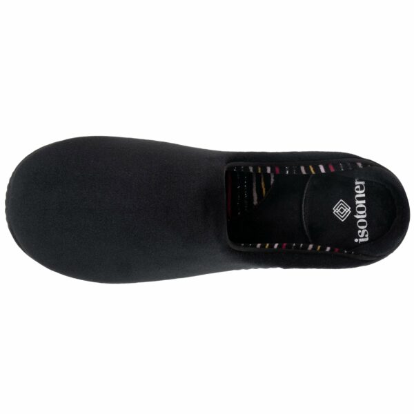 Isotoner - Chaussons mules Femme Noir intérieur rayures