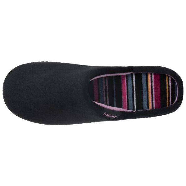 Isotoner - Chaussons mules Femme Noir rayures