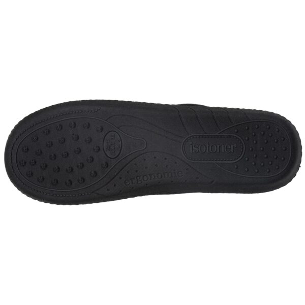 Isotoner - Chaussons mules Femme Noir rayures – Image 3