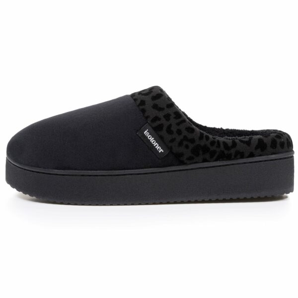 Isotoner - Chaussons mules Femme talon plateforme Noir – Image 2