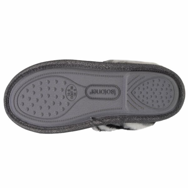 Isotoner - Chaussons mules Femme plates Chat Gris – Image 3