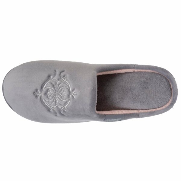 Isotoner - Chaussons mules Femme talon Gris