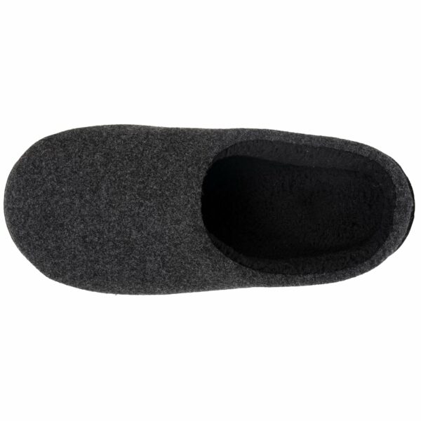 Isotoner - Chaussons mules Homme Noir feutrine chinée