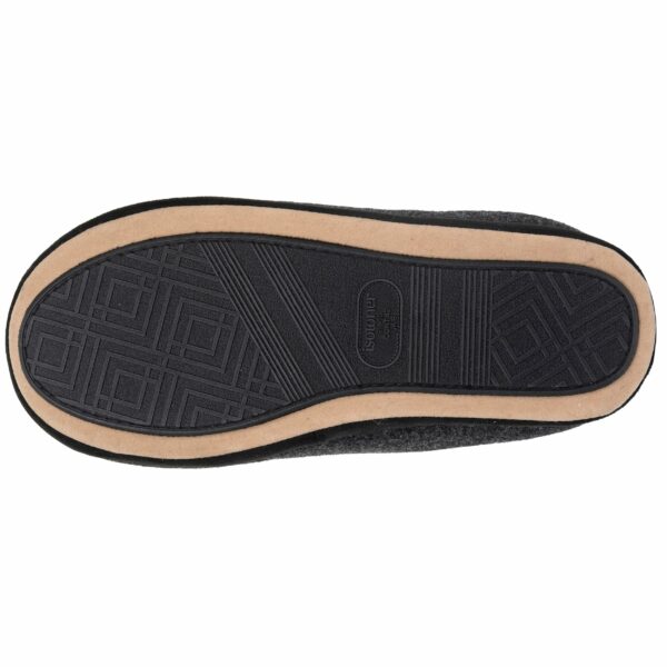 Isotoner - Chaussons mules Homme Noir feutrine chinée – Image 3