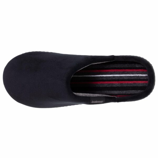 Isotoner - Chaussons mules Homme Noir intérieur rayures