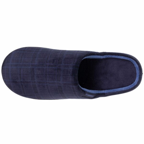 Isotoner - Chaussons mules Homme Prince de Galles Marine