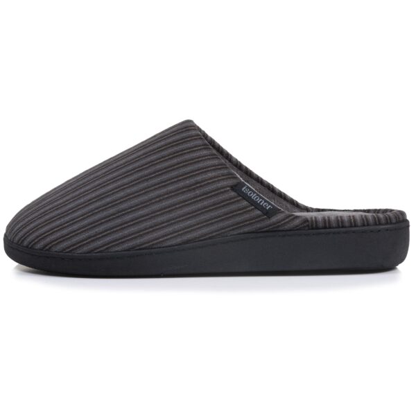 Isotoner - Chaussons mules Homme Rayures gris/bleu – Image 3