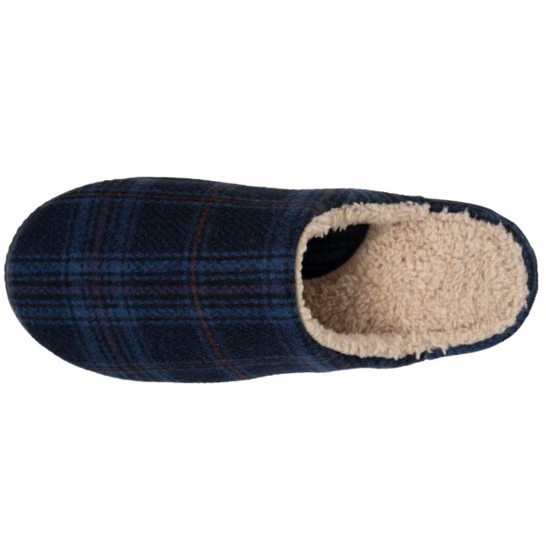 Isotoner - Chaussons mules Homme Tartan bleus