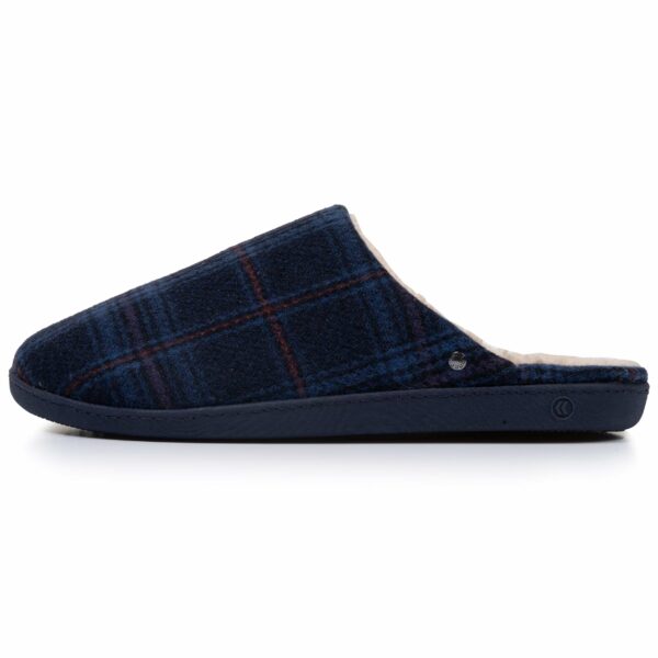Isotoner - Chaussons mules Homme Tartan bleus – Image 2