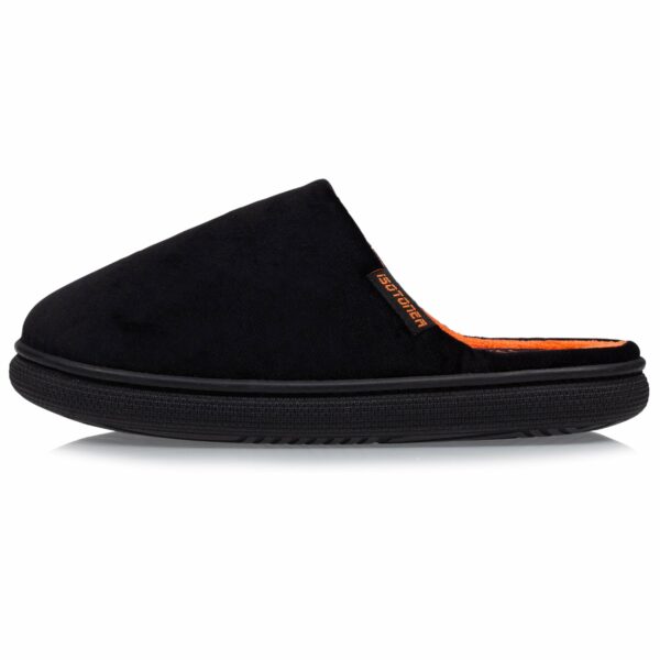 Isotoner - Chaussons mules Homme BLOUP Noir orange – Image 3