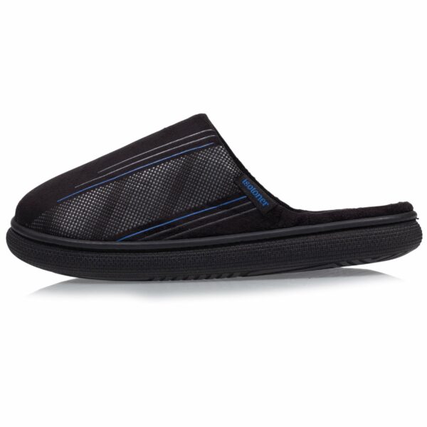 Isotoner - Chaussons mules Homme BLOUP Noir graphique – Image 2