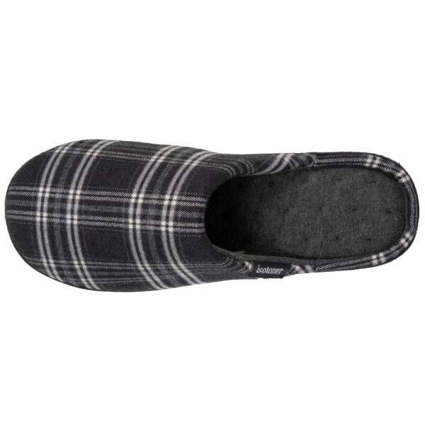 Isotoner - Chaussons mules Homme tartan Noir/Blanc