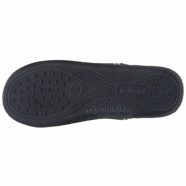 Isotoner - Chaussons mules Homme tartan Noir/Blanc – Image 3