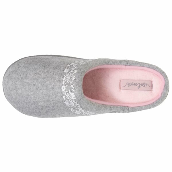 Isotoner - Chaussons mules Junior arabesques Gris chiné