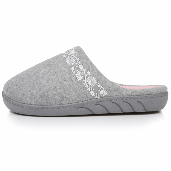 Isotoner - Chaussons mules Junior arabesques Gris chiné – Image 2