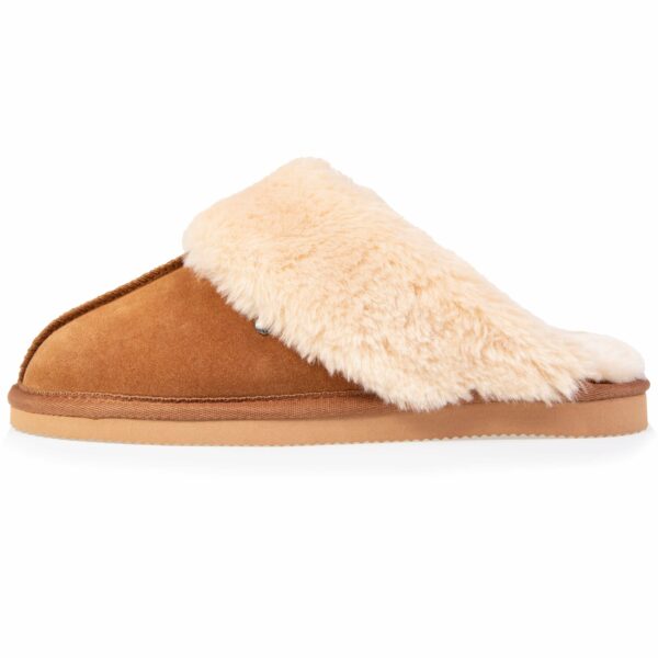 Isotoner - Chaussons mules fourrées Femme Camel – Image 3